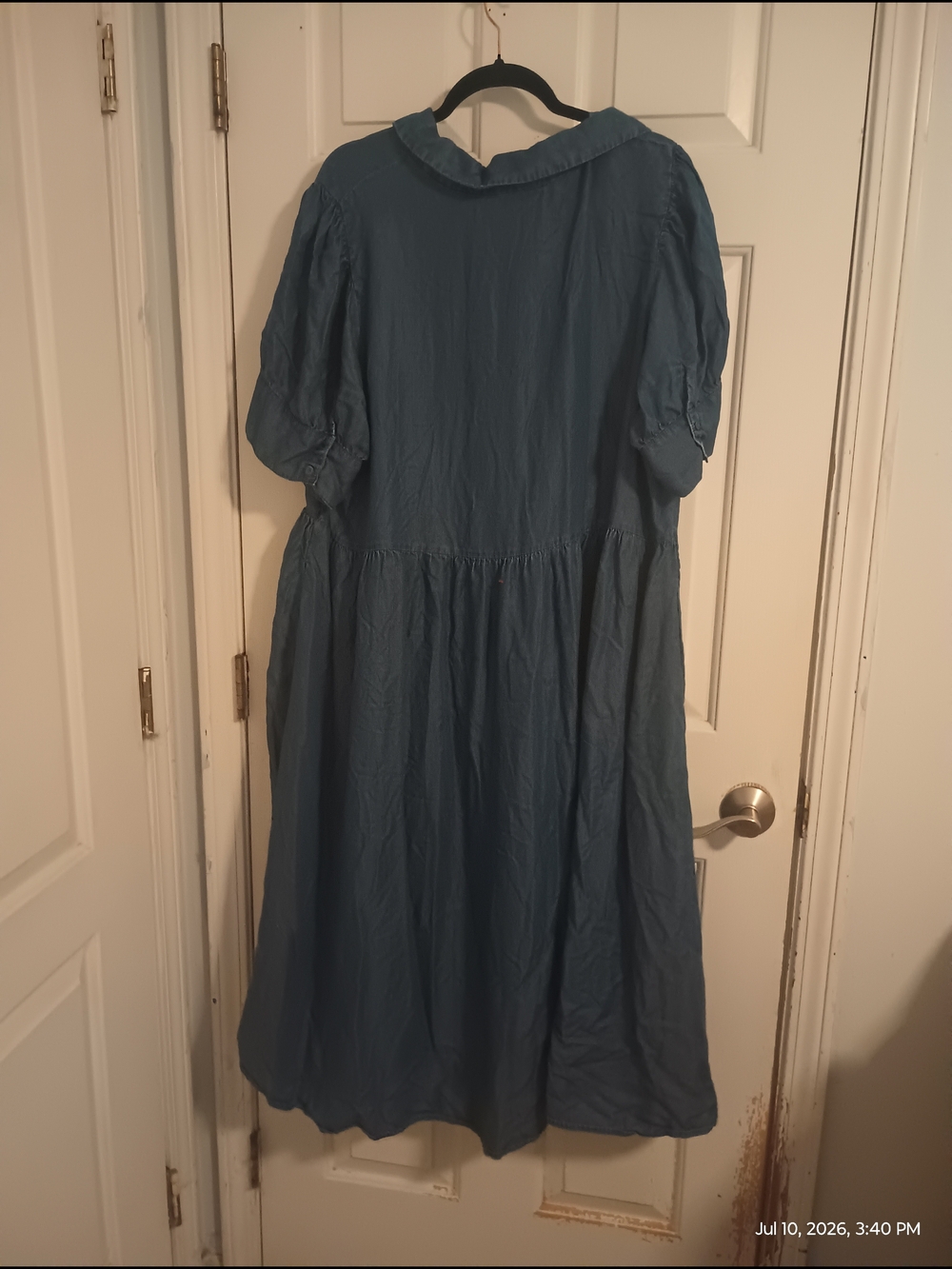 crown & ivy Blue Button-Front Maxi Shirt Dress - Picture 7 of 7